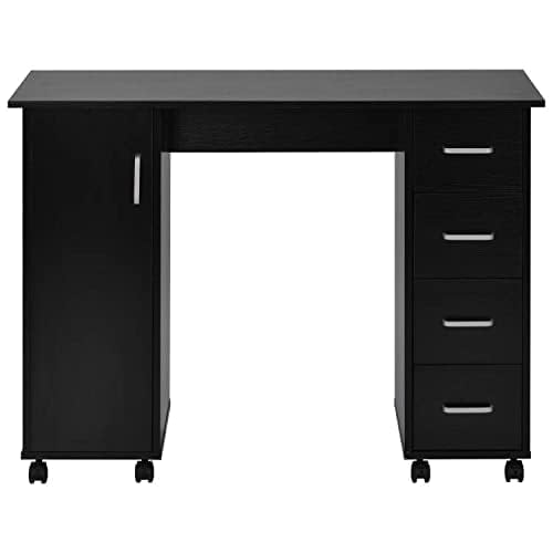 Goujxcy Rolling Nail Table with Storage Cabinet - Professional Manicure Station for Salon & Spa - Beauty Workstation with 4 Drawers - Perfect for Nail Art, Pedicures & Salon Equipment Organization