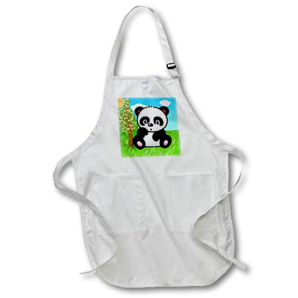 3D Rose Kids Animal Apron - Cute Panda Bear Design - Adjustable & Washable Kitchen Apron for Cooking, Baking & Arts & Crafts (APR_5732) - Perfect for Kids Chefs, Baking Classes & DIY Projects
