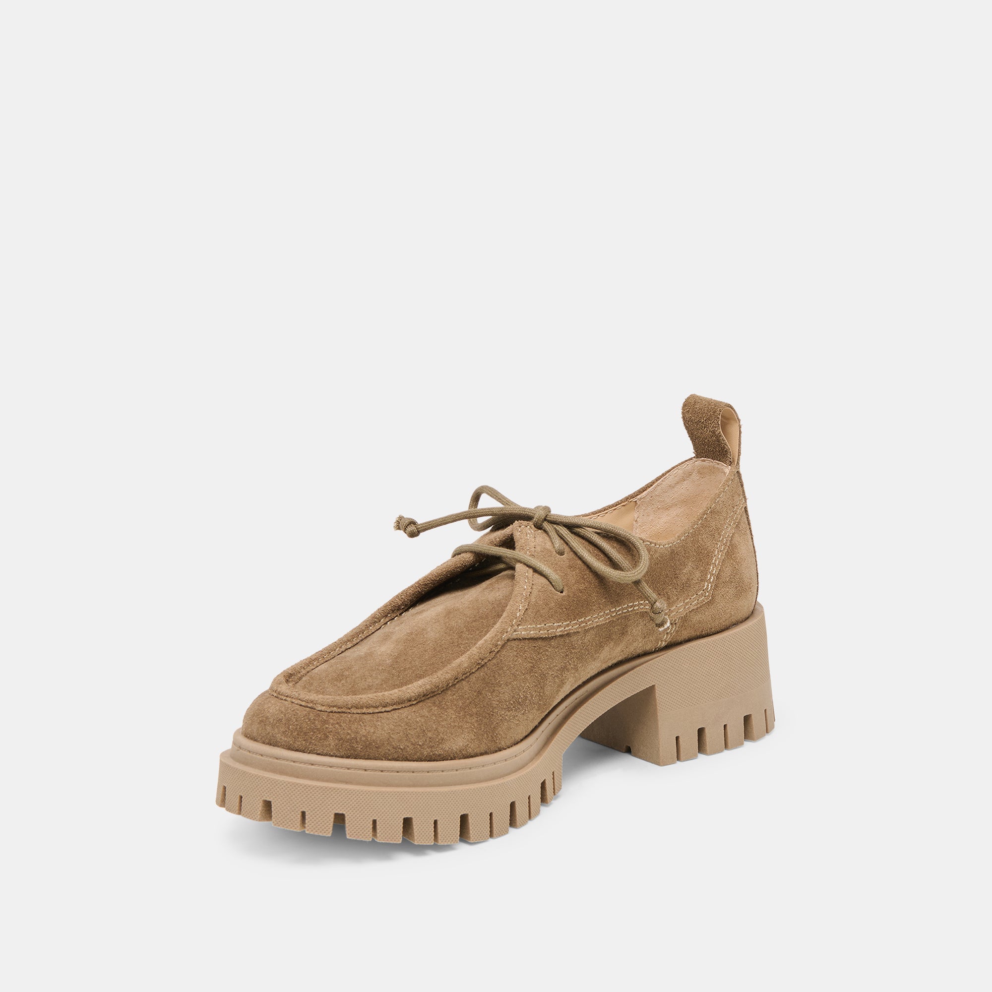 MILZA Loafers for Women - Olive Suede Slip-On Shoes - Comfortable & Stylish Casual Footwear for Work, Travel & Everyday Wear