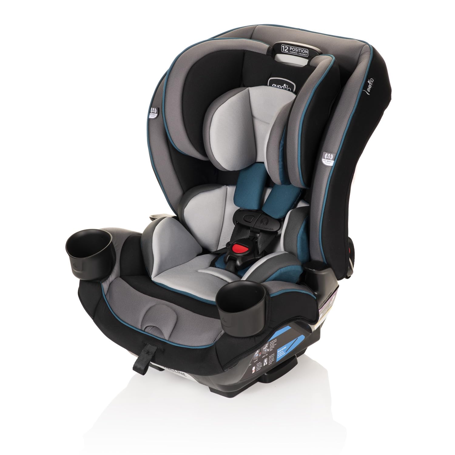 Evenflo EveryKid 3-in-1 Convertible Car Seat for Toddlers & Kids | Rear-Facing, Forward-Facing & Booster Mode | Ontario Gray | Safe & Comfortable for Long Rides & Travel