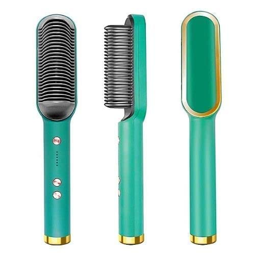 Electric Hair Straightener Brush for Women - PTC Heating Styler with 5 Adjustable Temperature Settings (Multicolor) | Perfect for Home Use, Travel & Salon Styling