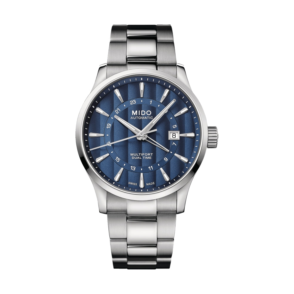 Tissot Multifort Dual Time Blue Men's Watch - Stylish & Precise Timepiece for Travelers & Business Professionals