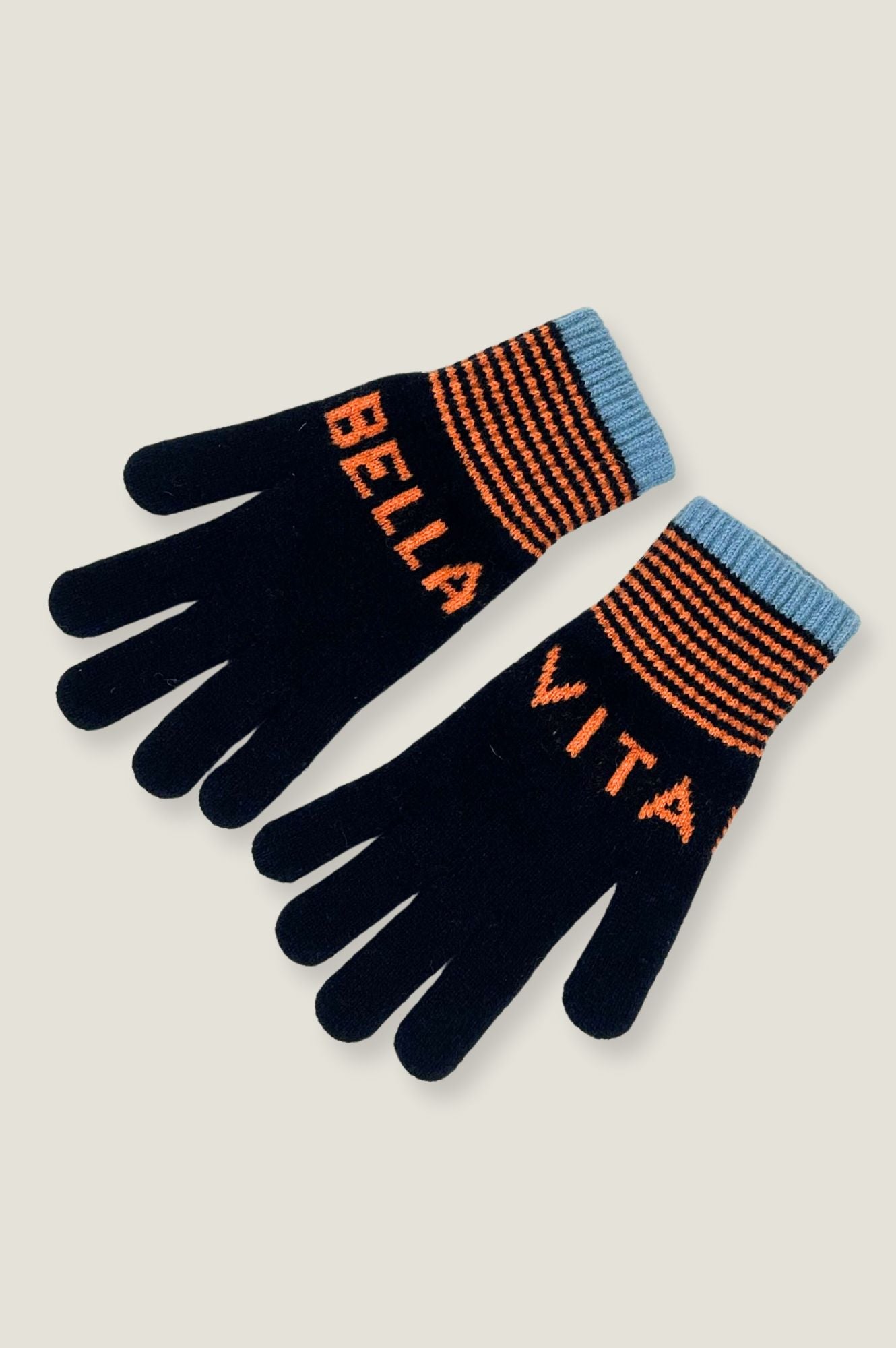 Vita Bella Winter Gloves for Women - Navy & Orange Color - Warm Touchscreen Gloves for Outdoor Activities, Running, Hiking, and Driving