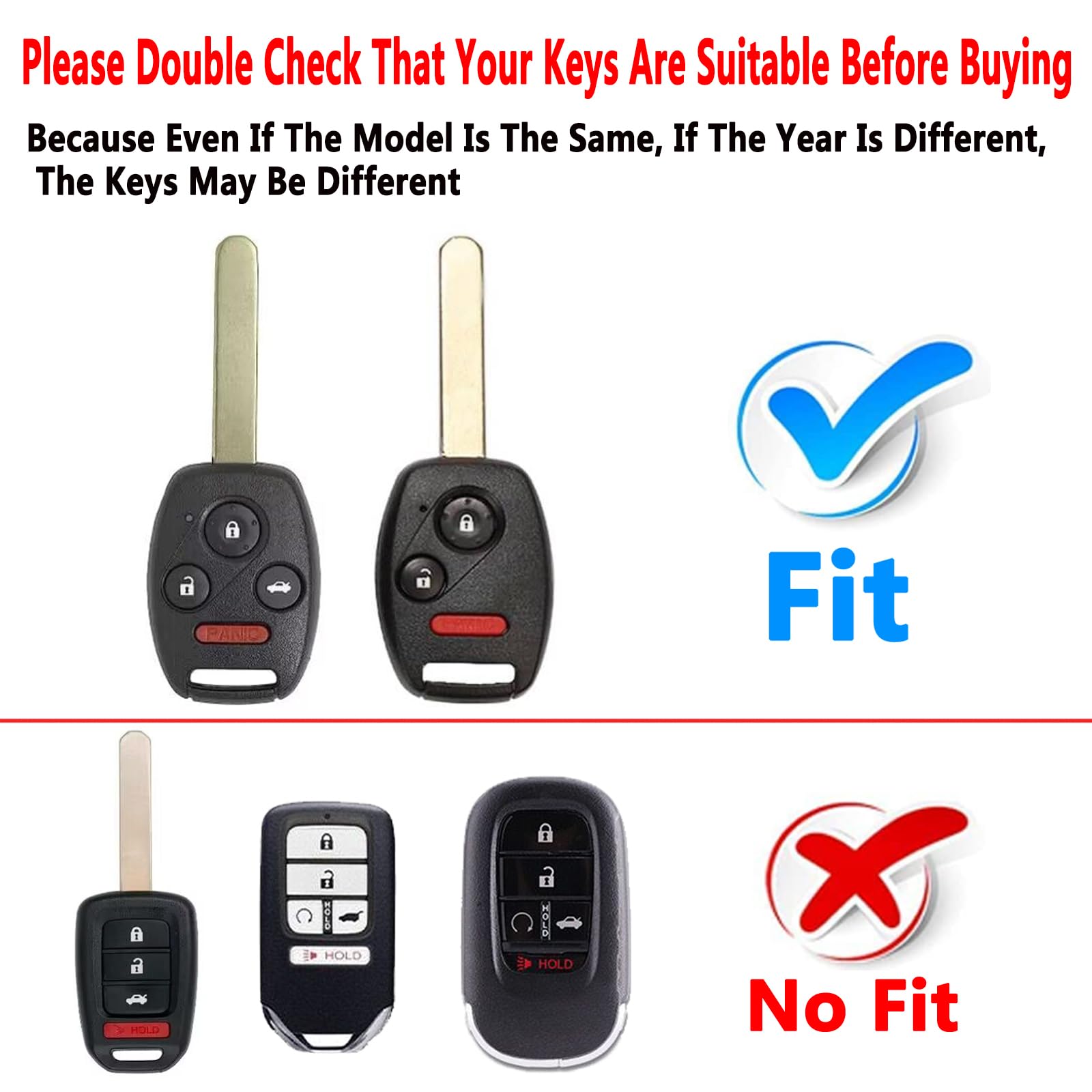 Premium Leather Key Fob Cover Case Compatible with Honda Accord Civic CR-V CR-Z Fit Odyssey Crosstour - Stylish Protection for Car Keys (White) - Perfect for Everyday Use & Car Enthusiasts
