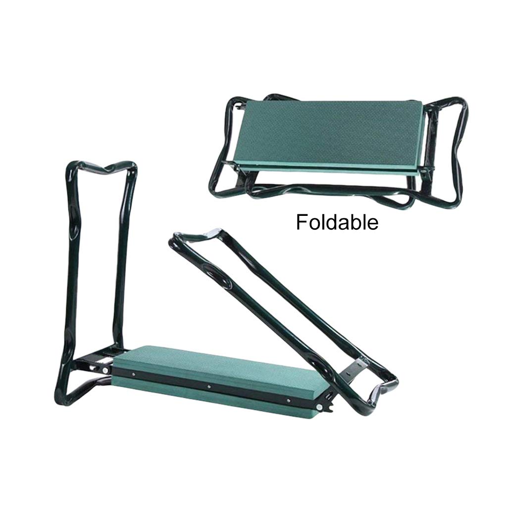 **Foldable Garden Kneeler Seat with 2 Tool Pouch - Portable Outdoor Gardening Bench with EVA Foam Pad & Knee Stool - Heavy Duty Gardening Tools Kit, Green, 23.5×10.9×19.3 Inch - Perfect for Planting, Weeding & Yard Work**