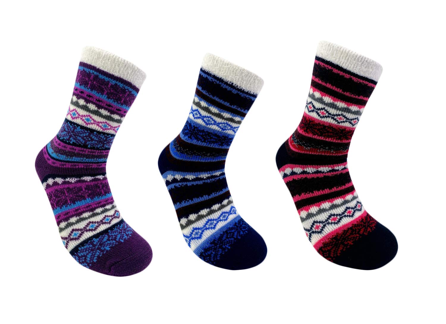 American Mammoth 3 Pairs Cozy Cabin Socks for Women - Aloe Infused Fuzzy Fluffy Comfortable Winter Socks for Home, Lounge & Gift Giving