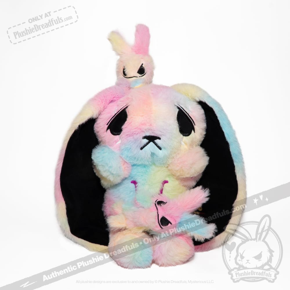 Plushie Dreadfuls Anxiety Rabbit Tie Dye Limited Edition Stuffed Animal - Soft Plush Toy for Stress Relief, Anxiety Comfort & Emotional Support