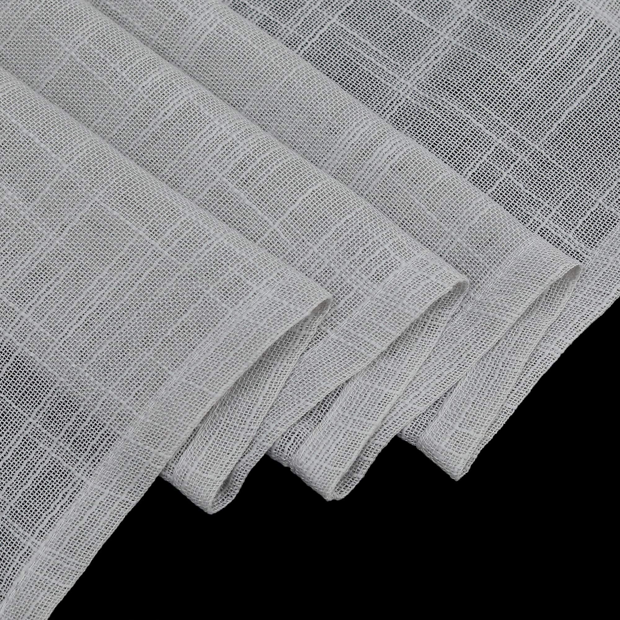 Sheer Half Window Curtains - Linen Texture Light Filtering Tiers for Bedroom, Kitchen, Bathroom - 2 Panels (Grey, 36x36 Inches) - Perfect for Privacy & Natural Light in Living Spaces