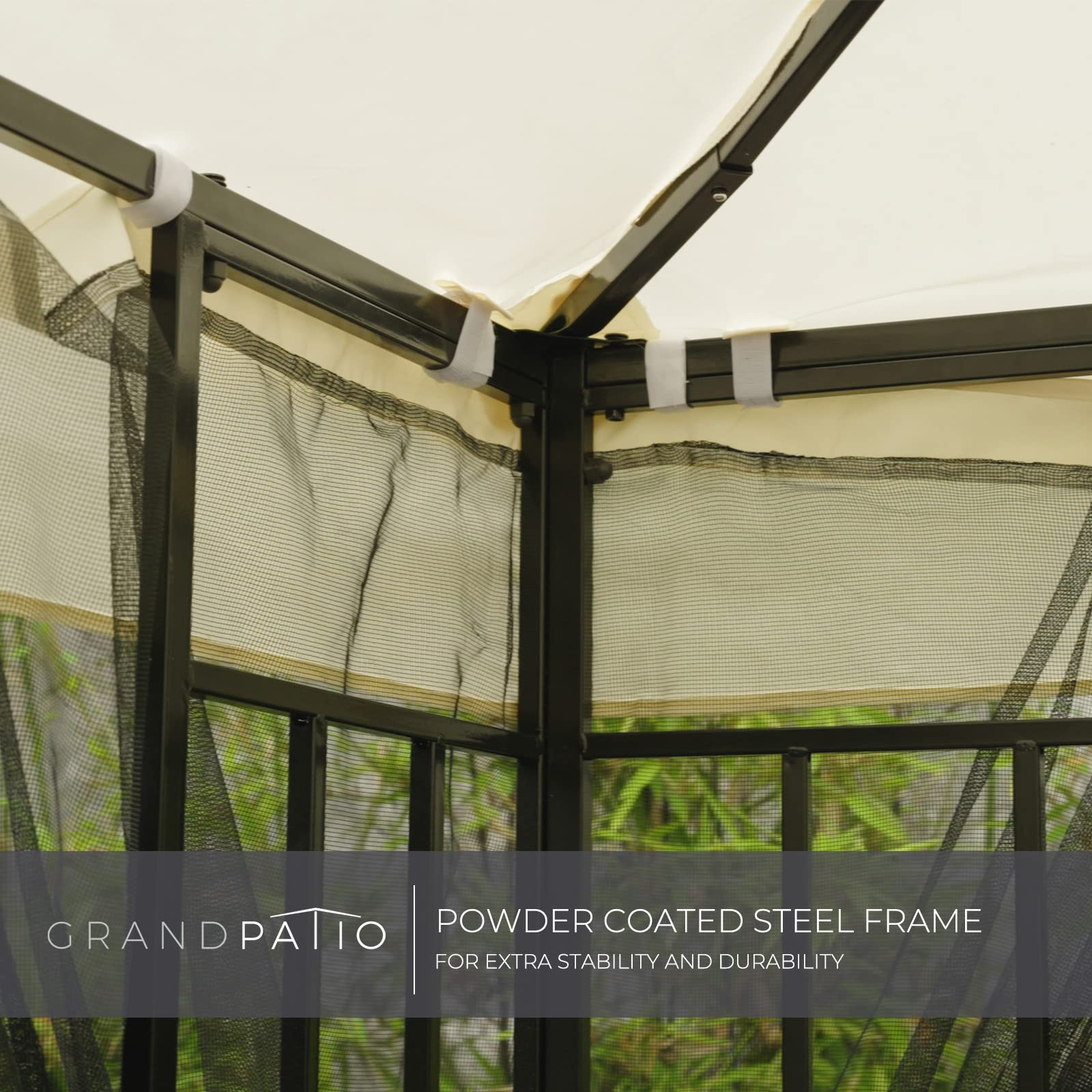 Grand Patio 10x10 FT Outdoor Gazebo with Privacy Screen Mesh Netting - Perfect for Deck, Backyard, Garden & Patio Shade Shelter