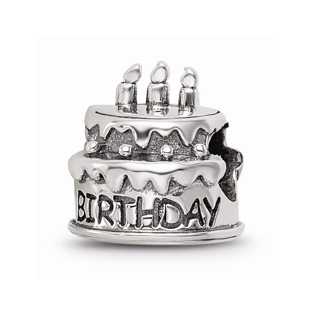 925 Sterling Silver Birthday Cake Bead - Elegant Handmade Jewelry Bead for Bracelets, Necklaces & DIY Crafts | Perfect for Birthdays, Anniversaries & Special Occasions