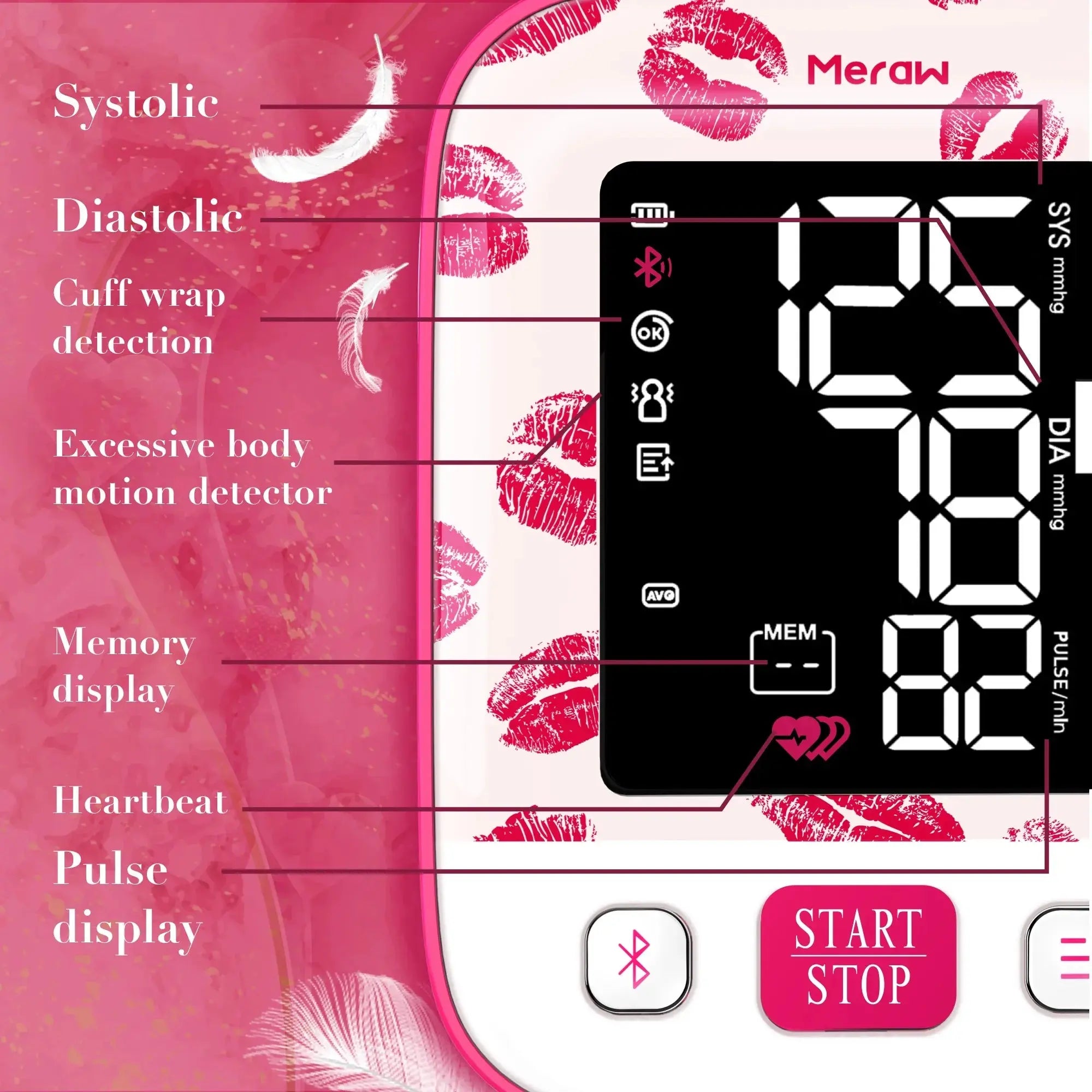 Wireless Bluetooth Blood Pressure Monitor with Cedar Wood Design - Accurate & Portable for Home Use, Travel, and Health Tracking