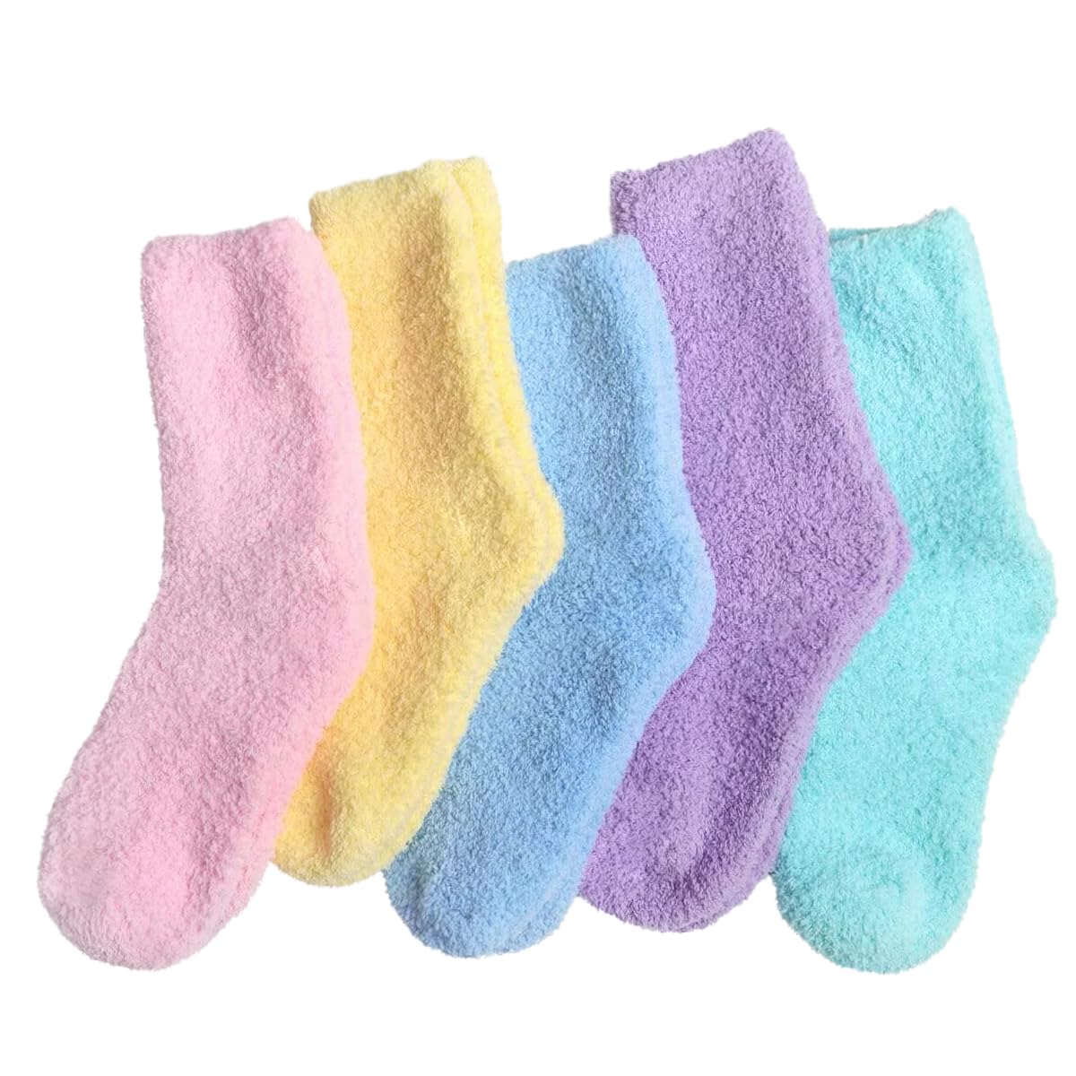 Cozy Plush Slipper Socks for Women - Warm Fuzzy Crew Socks with Non-Slip Sole | Soft Winter Indoor House Shoes for Lounge, Yoga & Home Comfort