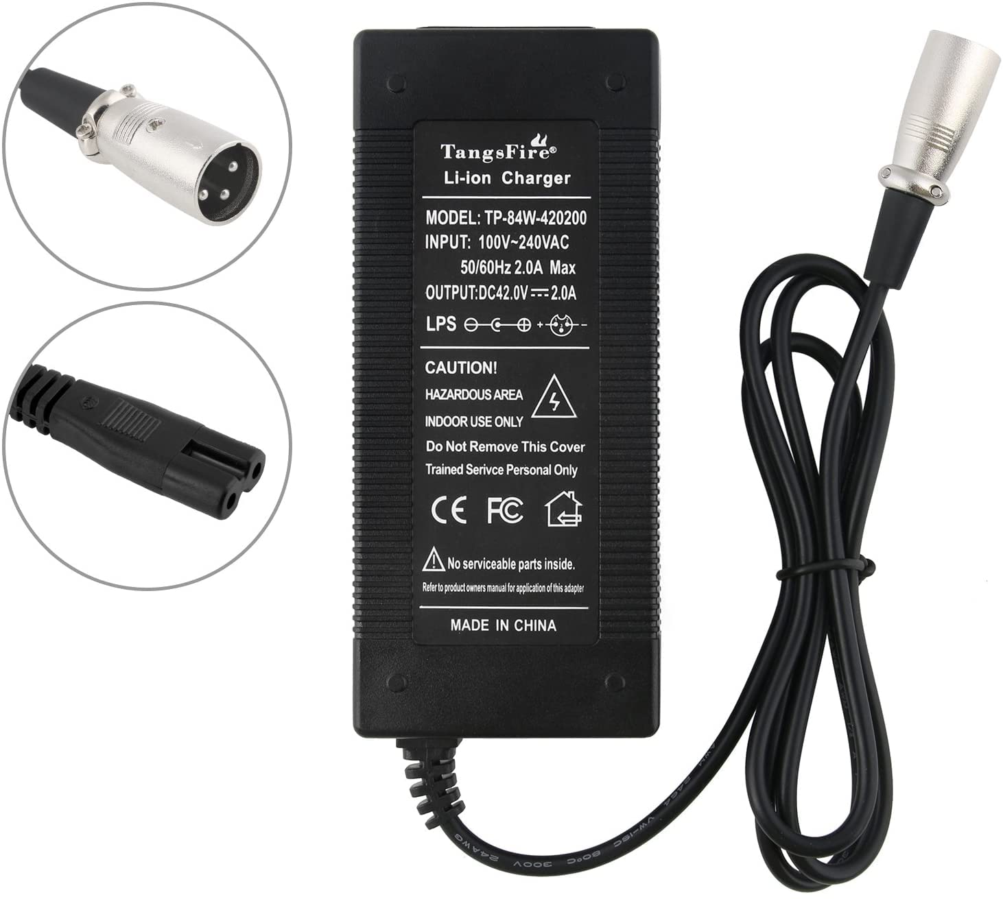 36V 42V 44V XLR 3-Pin Charger for Razor ATV & Crazy Cart - Fast Charging Power Supply for Electric Scooters, Golf Carts & Outdoor Power Equipment