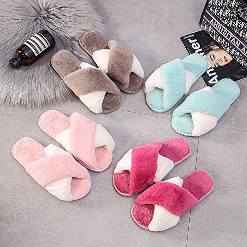 Cozy Women's Fuzzy Slippers - Indoor/Outdoor Plush House Shoes for Relaxing at Home
