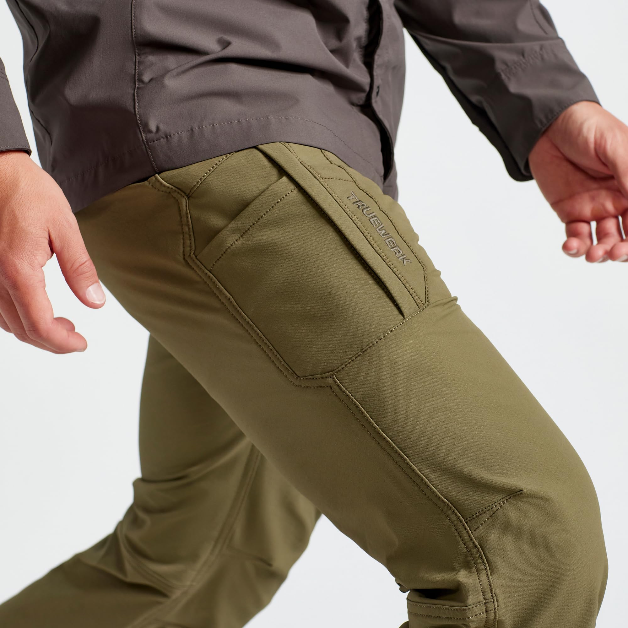 TRUEWERK Men’s Work Pants - T1 WerkPants Relaxed Fit, Lightweight, Moisture Wicking, Tactical Cargo Pants with 4-Way Stretch for Construction, Hiking & Outdoor Activities | Durable & Comfortable Workwear for Professionals