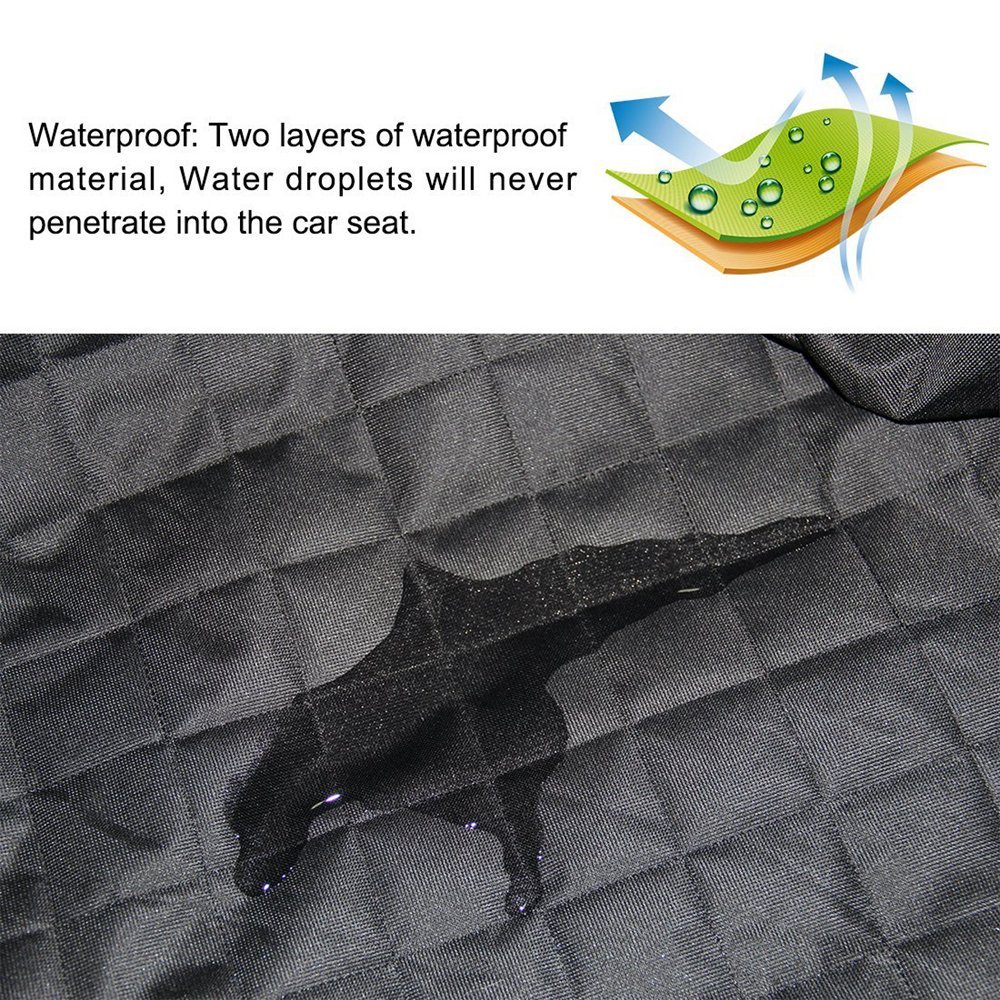 Luxury Dog Car Seat Cover - 600D Heavy Duty Waterproof Pet Hammock for SUV, Truck & Backseat - Side Flaps Protection - Black | Perfect for Travel, Road Trips & Daily Commutes with Pets