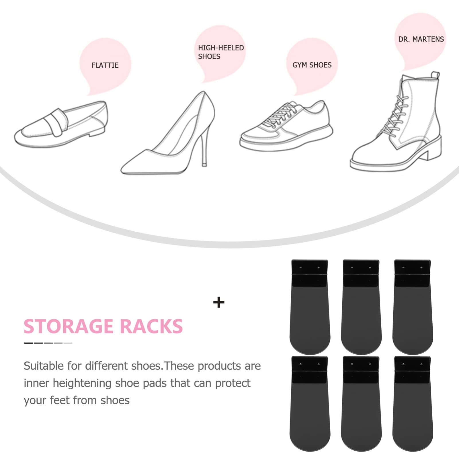 1 Set Acrylic Floating Shoe Rack - Wall Mounted Suspended Shoe Display Stand for Basketball & Sports Shoes - Space Saving Shoe Storage Organizer for Closet, Bedroom, or Entryway