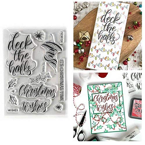 Let It Snow Noel Christmas Joy Tree Letter Silicone Stamps for DIY Handmade Cards, Scrapbooking & Holiday Crafts - Perfect for Winter Decorations, Gift Wrapping & Seasonal Projects