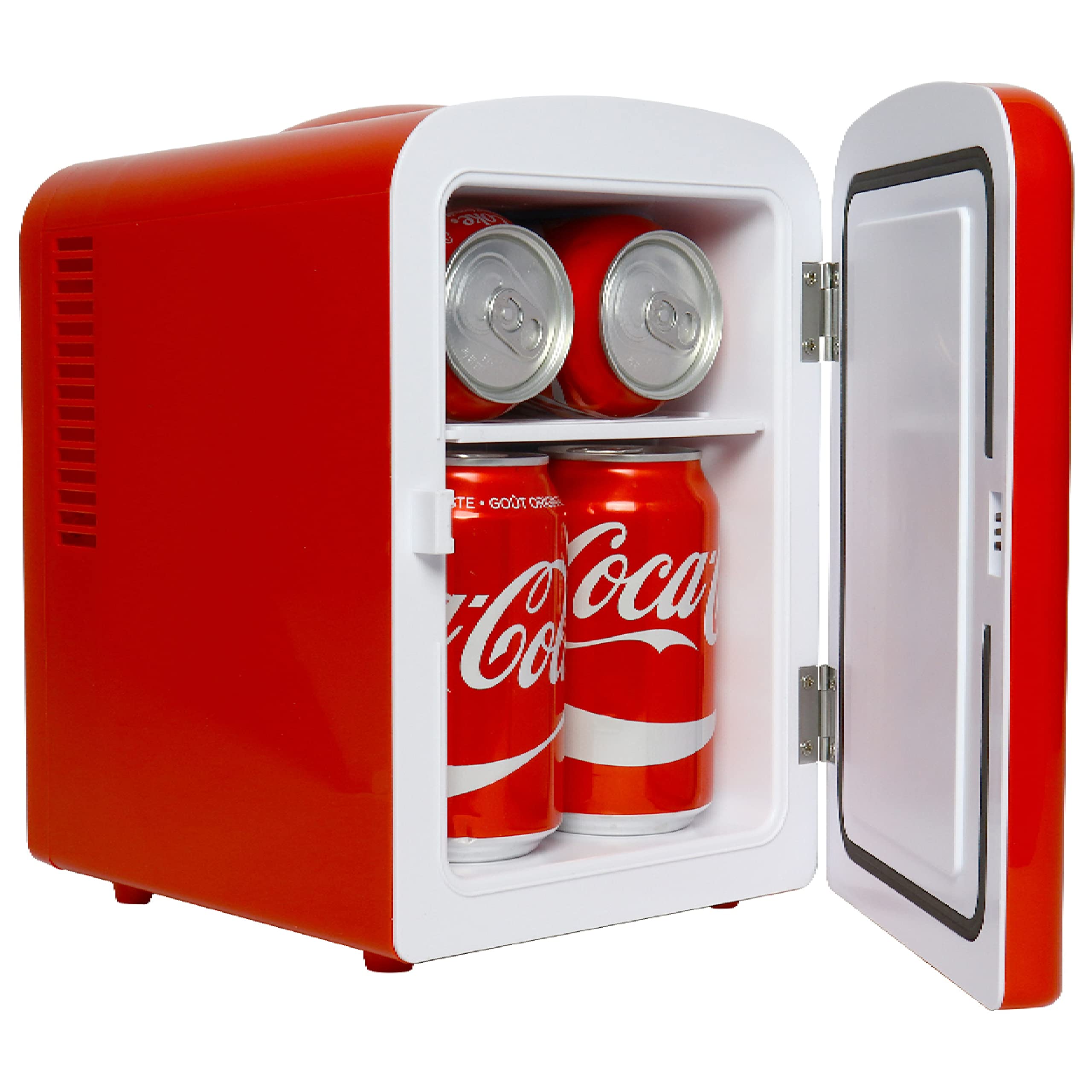Koolatron Mini Fridge - 8 Can Portable Refrigerator for Bedroom, Office & Skincare | Compact Table Top Beverage Cooler for Drinks, Soda, Wine & Breast Milk | 12V/110V Dual Power | Perfect for Car, Dorm, Patio & Travel | Bluetooth Enabled Smart Cooling Solution