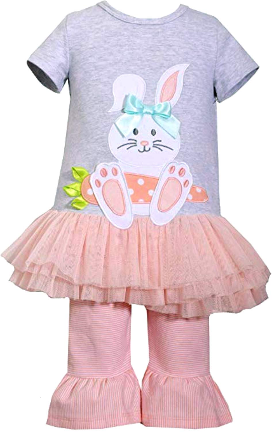 Bonnie Jean Girls' Easter Bunny Egg Hem Capri Set - Cute Spring Outfit for Holiday Photos & Egg Hunts