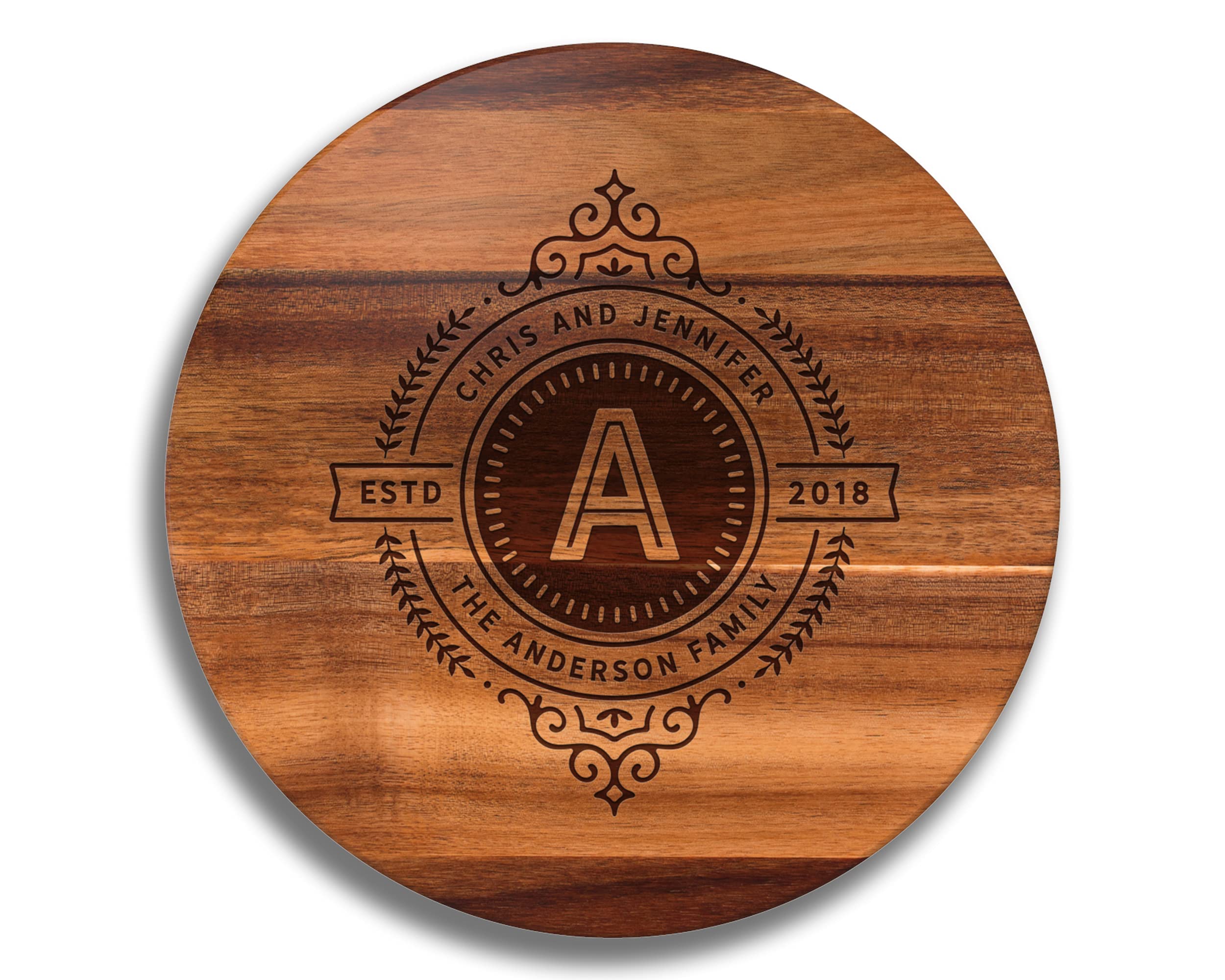 Personalized Wood Lazy Susan - Engraved Wedding, Mother's Day & Anniversary Gift for Wife, Mom - Perfect for Dining Table Decor, Kitchen Serving & Special Occasions