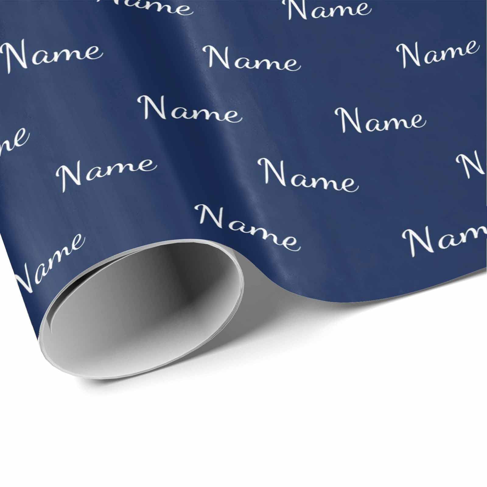 MyPupSocks Custom Printed Wrapping Paper with Logo - Personalized Navy Blue Gift Wrap for Birthdays, Christmas | Funny Text Design for Men & Women | 3 Rolls (58x23 inches) - Perfect for Holiday Gifts, Party Favors & Special Occasions