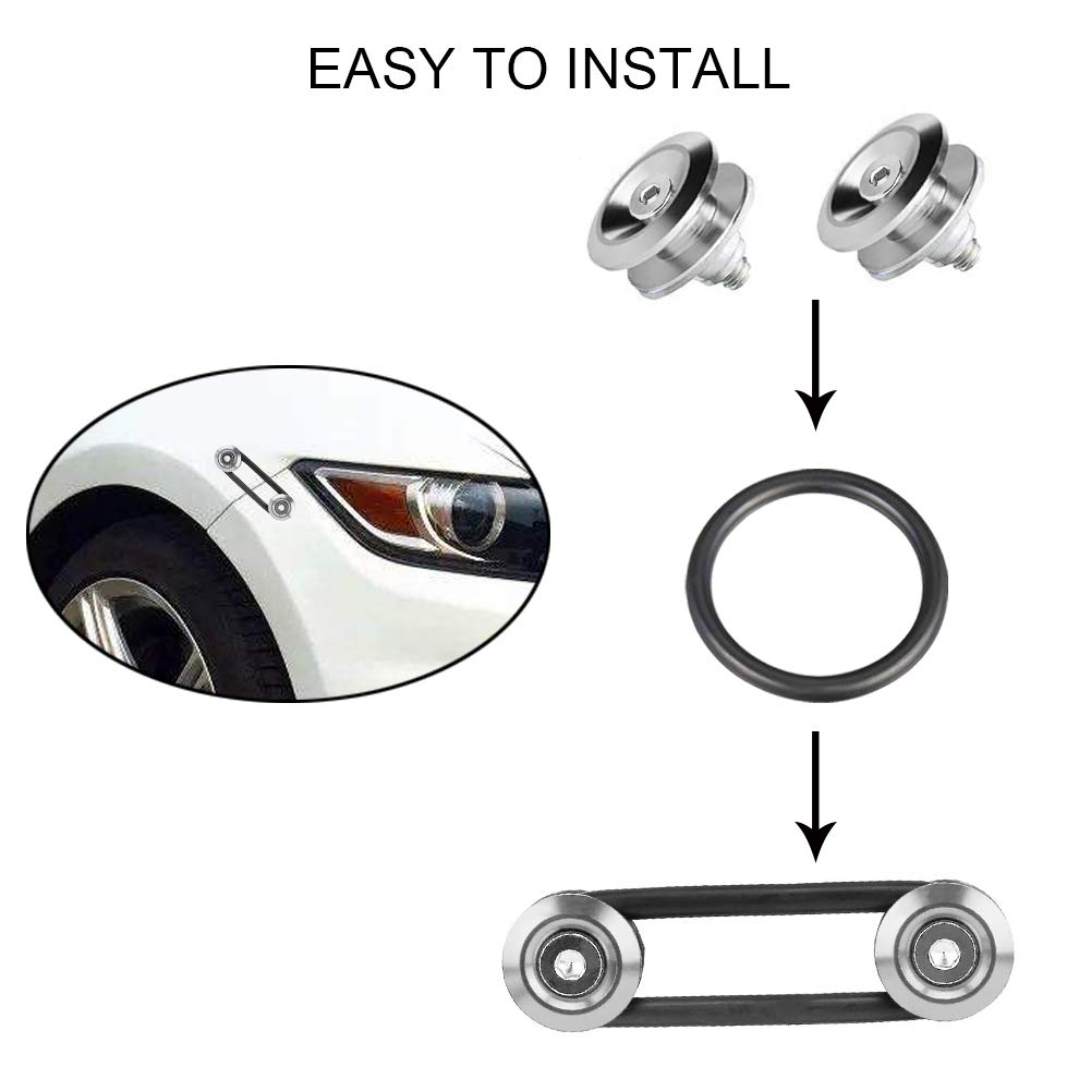 8Pcs Universal Car Bumper Fastener Kit - Quick Release Front Rear Bumper Clips for Trunk Fender Hatch Lid (Silver) | Durable Auto Body Repair Accessories for Easy Installation & Maintenance