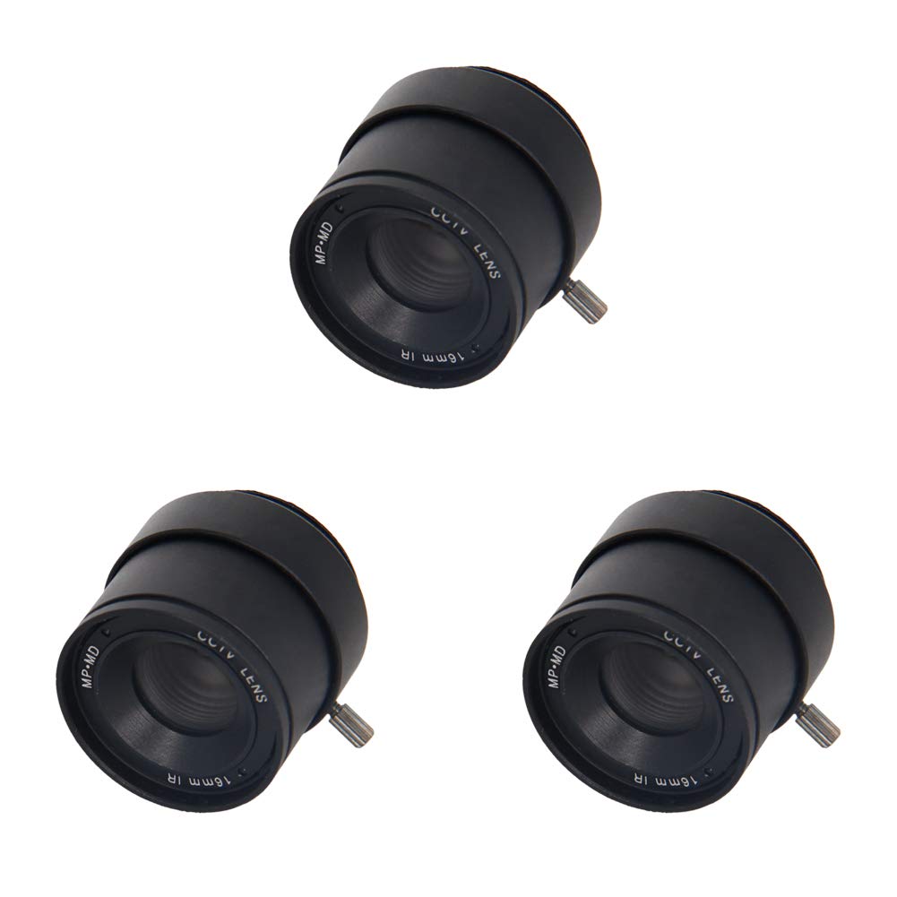 Othmro 3Pcs 16mm CCTV Camera Lens 720P HD F1.4 Aperture, 1/2.5 Inch Wide Angle Security Lens with CS Mount for IP Camera - Perfect for Home Surveillance, Business Security & Panoramic Monitoring