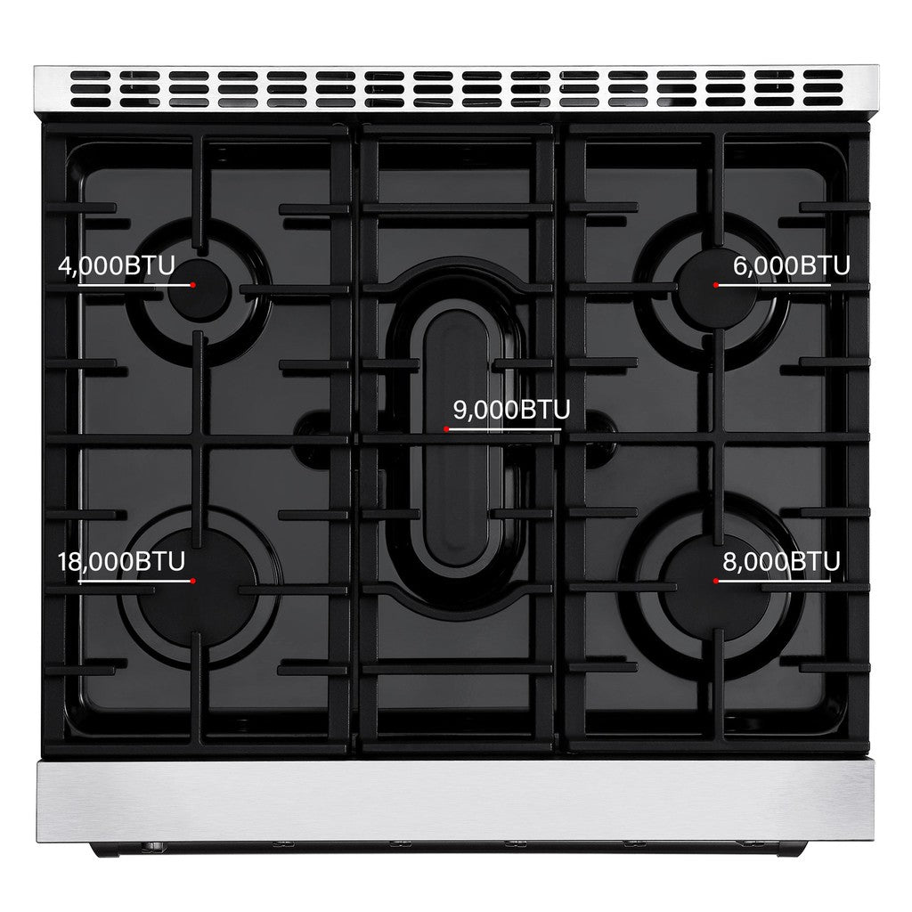 Empava 30 Inch Professional Style Freestanding Gas Range with 4 Burners - Stainless Steel 30GR10 for Home Kitchen & Restaurant Cooking