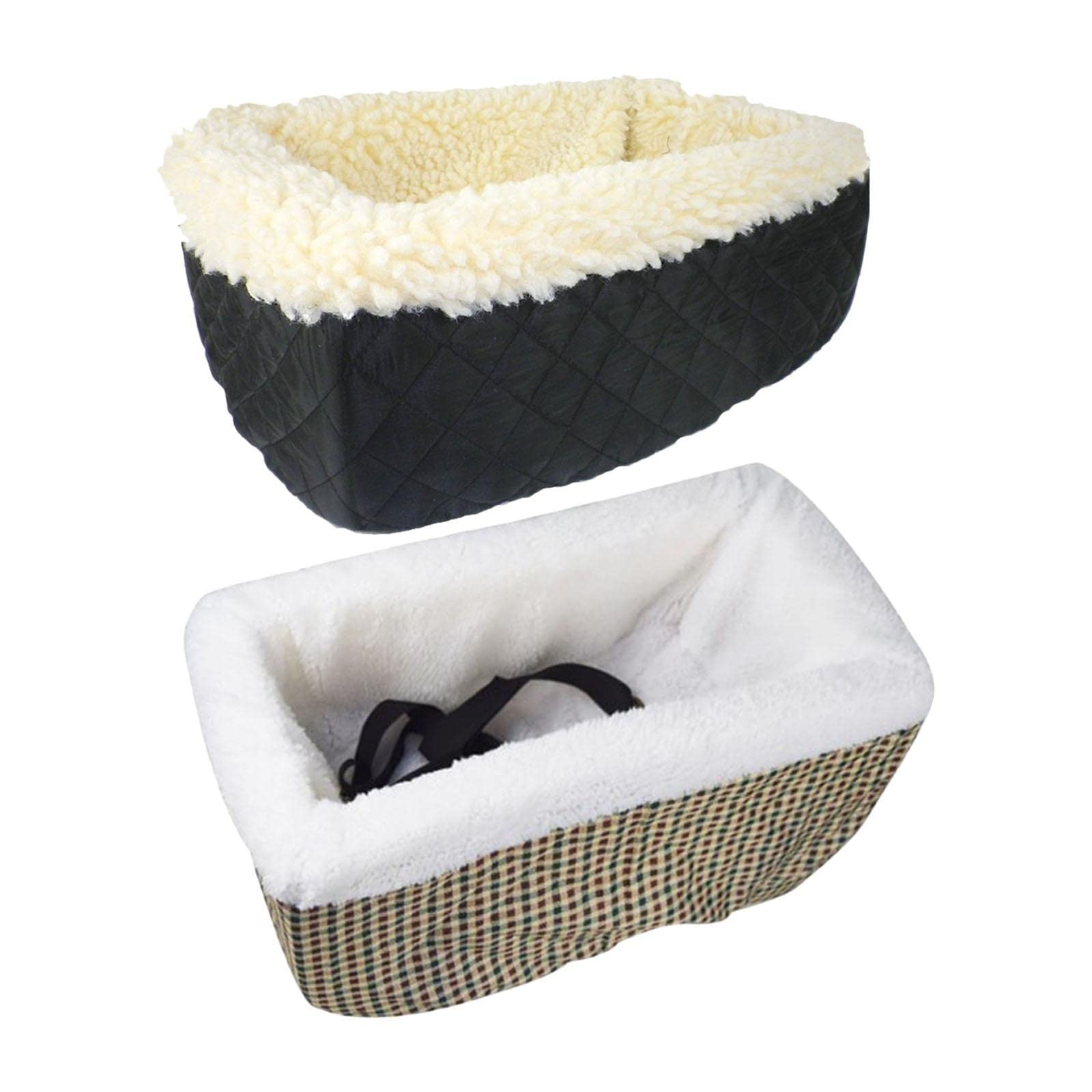 LYLA Dog Car Carrier - Soft Non-Slip Puppy Booster Seat & Travel Crate for Small Dogs - Car Armrest & House Use - Perfect for Road Trips & Home Comfort (Black)