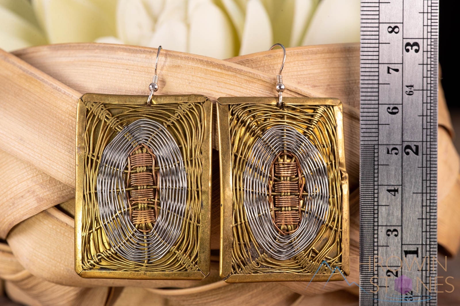 Handmade Copper and Silver Dangle Earrings - Wire Wrapped Statement Jewelry (J1730) | Perfect for Parties, Weddings & Special Occasions