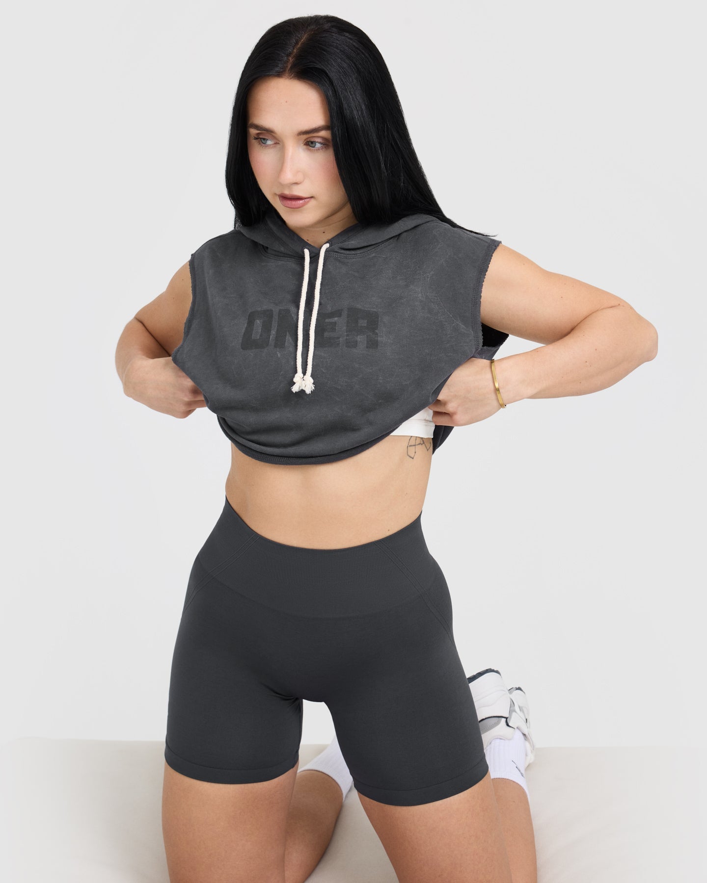 Raw Lounge Sleeveless Crop Hoodie for Women - Soft Comfortable Summer Hooded Top | Perfect for Yoga, Gym, and Casual Streetwear