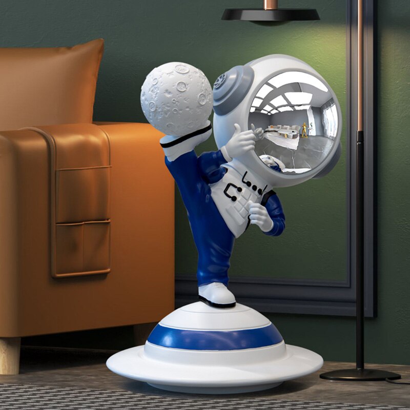 Kung Fu Astronaut Statue - Unique Handcrafted Collectible Figurine for Home Decor, Office Display & Martial Arts Enthusiasts | Perfect Gift for Space & Chinese Culture Lovers