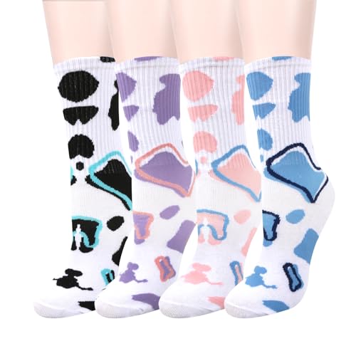 4 Pair-colored Cow Print
