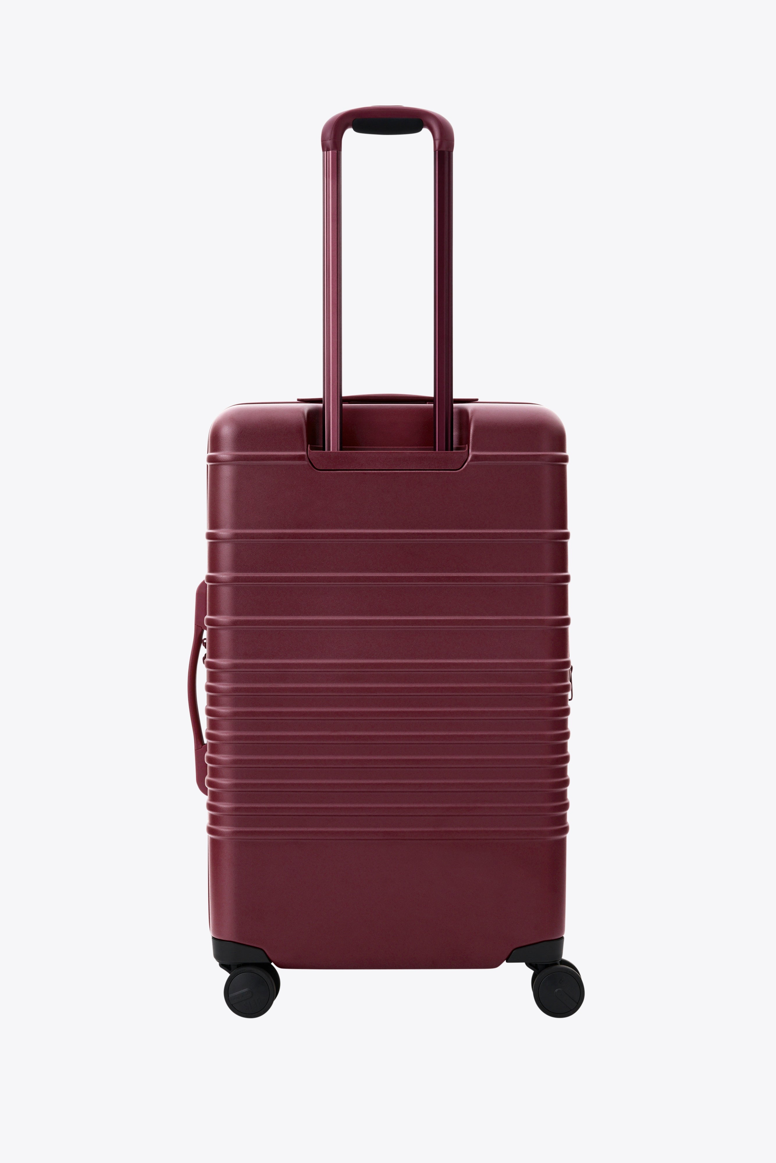 Burgundy Medium Check-In Roller Luggage - Perfect for Air Travel, Business Trips & Weekend Getaways