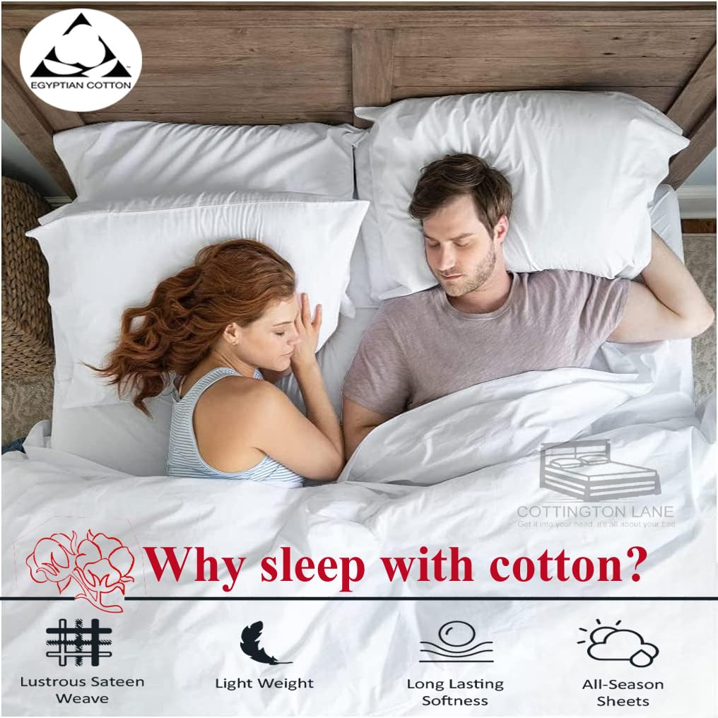 Split King Sheets Set 5-Piece 100% Cotton 600 Thread Count for Adjustable Beds - Soft Breathable Luxury Bedding - Perfect for Couples with Different Sleeping Preferences (White, Split King Size) | Ideal for Adjustable Beds, Master Bedrooms & Guest Rooms