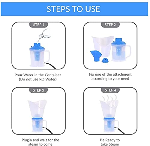 Prisma Collection 3-in-1 Vaporizer Machine - Facial Steamer, Nose Steamer & Inhaler for Cold & Cough Relief | Portable Nebulizer for Skincare & Respiratory Care | Home Spa & Wellness Essential (Blue)