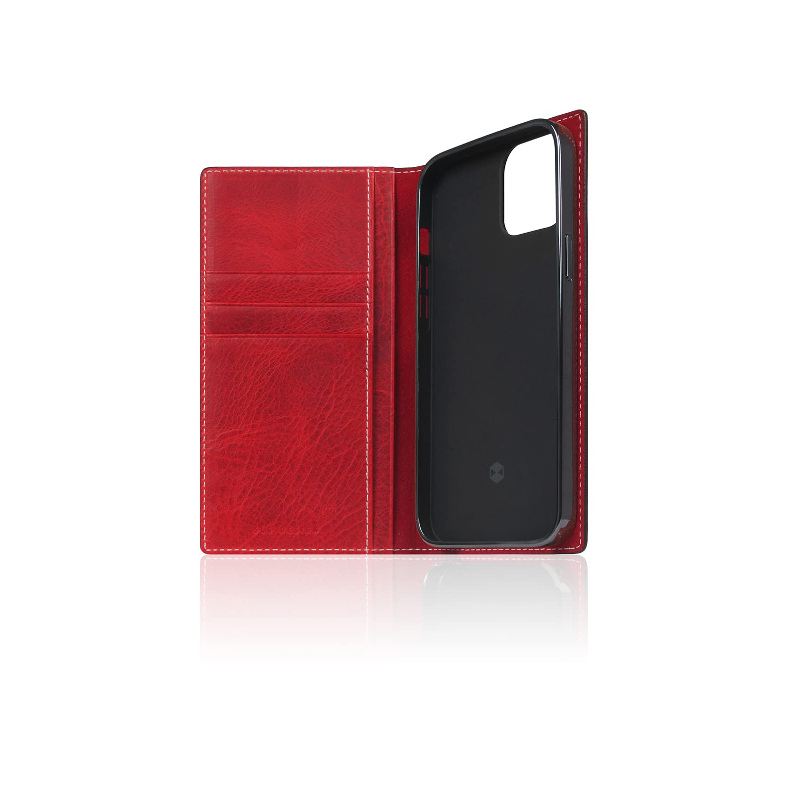 Premium SLG D7 Italian Wax Leather Wallet Case for iPhone 12 Mini - Handmade Diary Style with Card Slots & Cash Pocket | Luxury Gift Box Included (Red) | Perfect for Everyday Use, Travel & Business Professionals