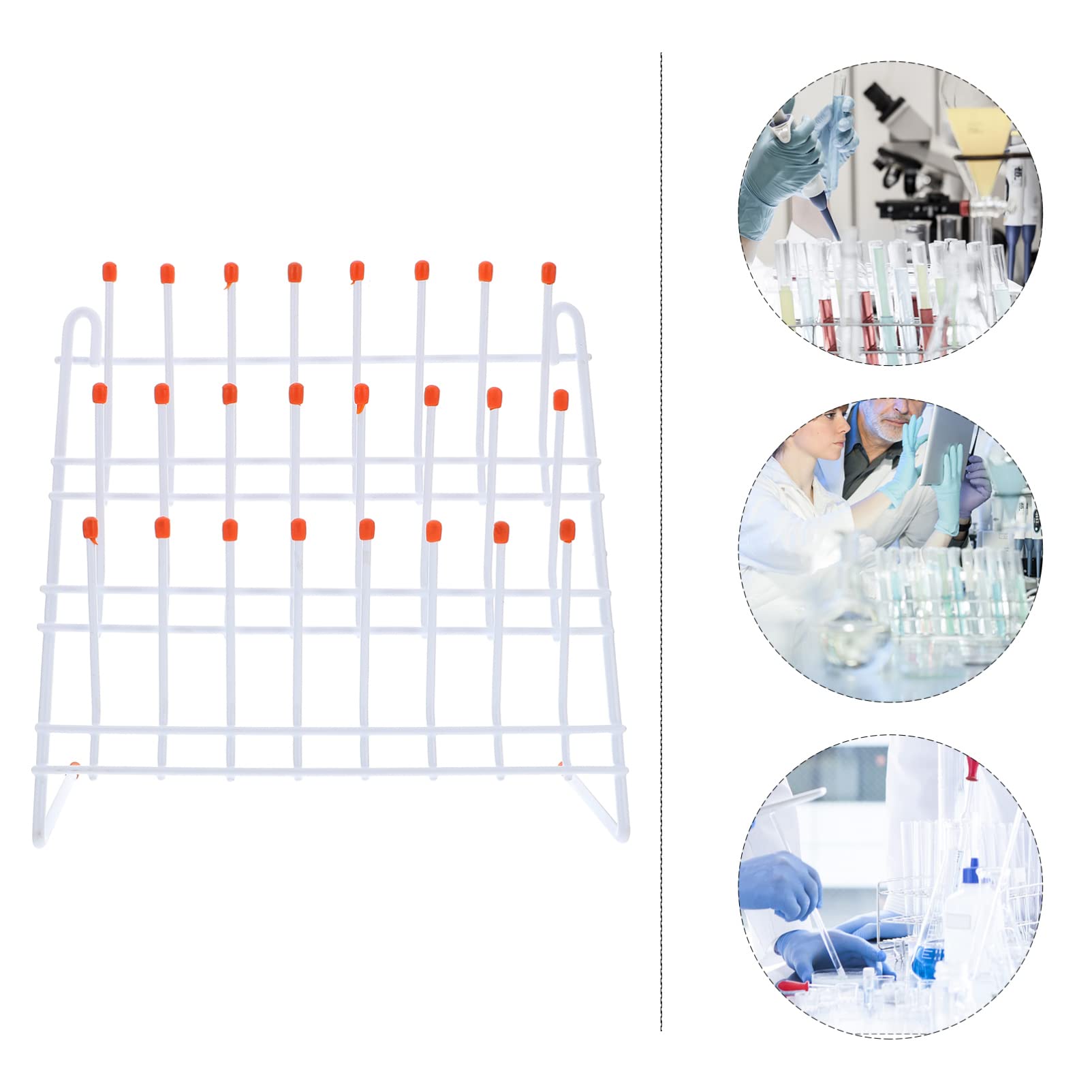iplusmile 24-Peg Metal Wire Glassware Drying Rack - Wall Mount or Self-Standing Lab Tube Rack for Test Tubes, Beakers & Flasks - 11.8x11.8x4.5 Inch - Perfect for Laboratories, Home Brewing & Artwork Drying