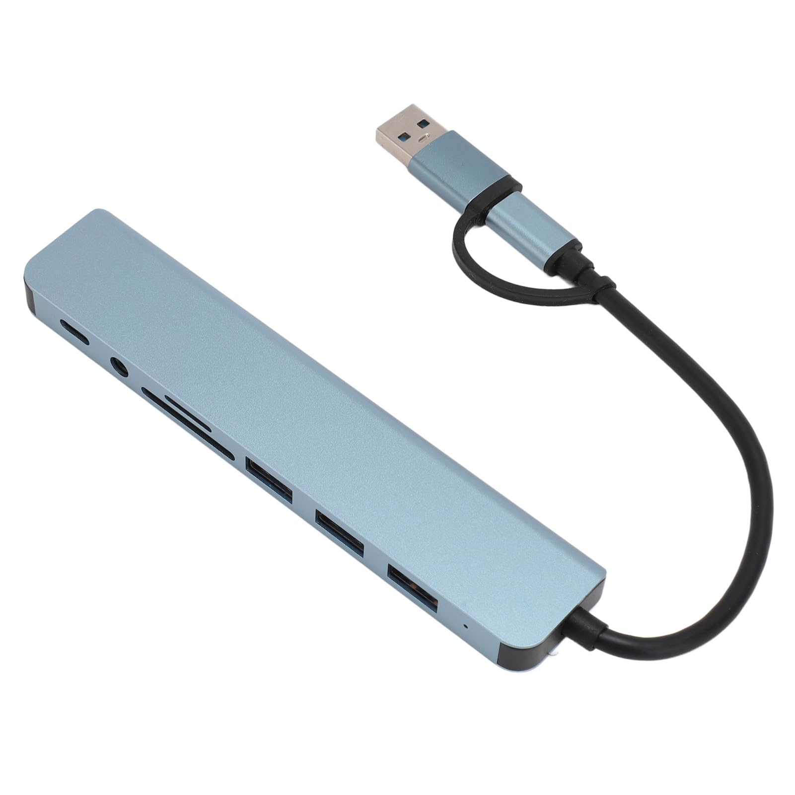 8-in-1 Multi-Port USB C Hub with Card Reader - High-Speed USB 3.0/2.0 Data Transfer for Laptop, Phone & Tablet - Perfect for Home Office, Travel & Remote Work