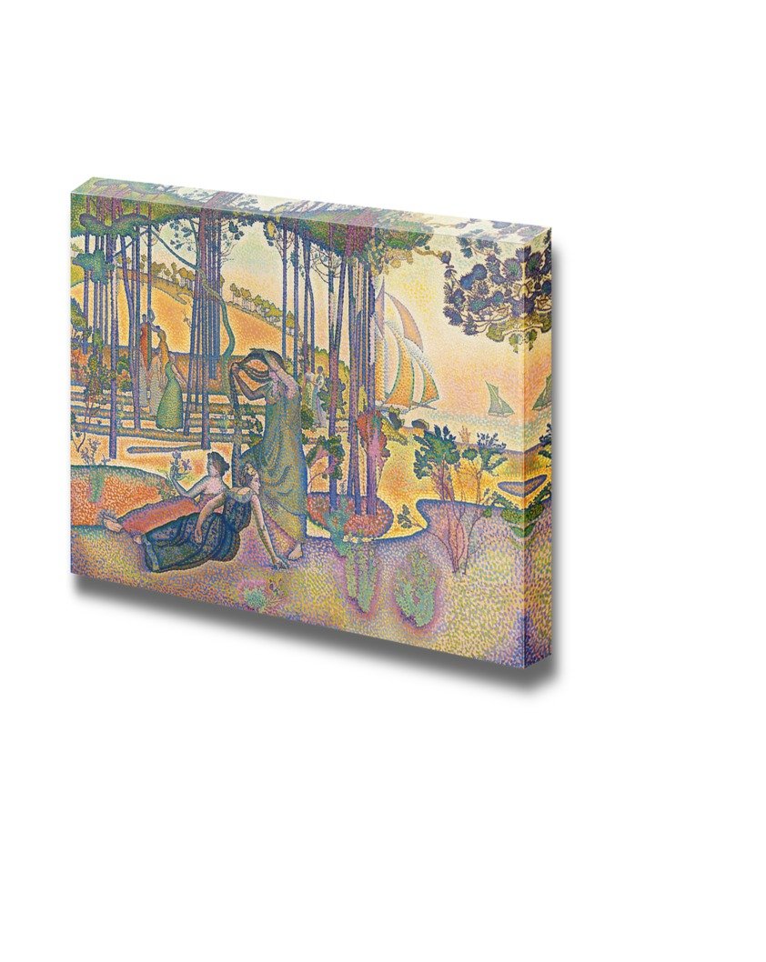 Henri-Edmond Cross 'The Evening Air' Canvas Print Wall Art - 32x48 Inch Famous Painting Reproduction - Home & Office Decor, Living Room, Bedroom Wall Art