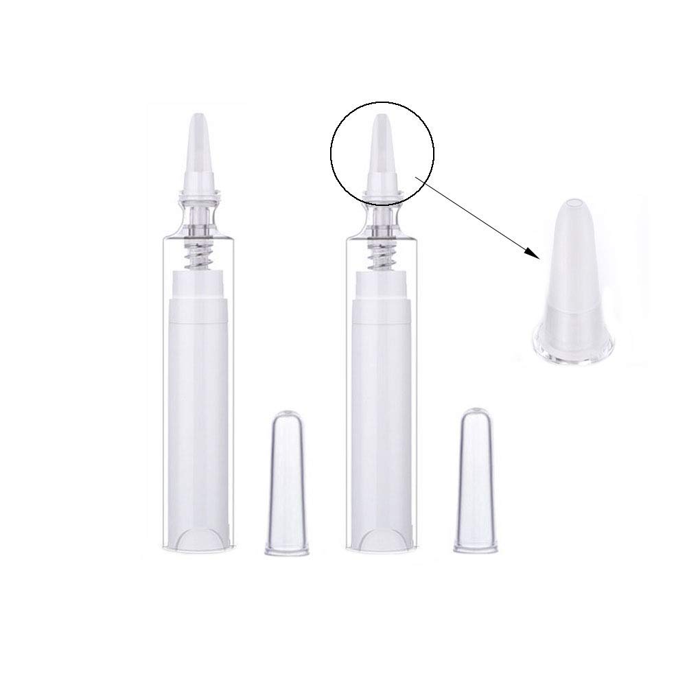 AKOAK 5ml Reusable Push-Type Vacuum Essence Bottles - Pack of 2 Plastic Ampoule Containers for Skincare, Serums & Essential Oils | Travel-Friendly & Leak-Proof Design