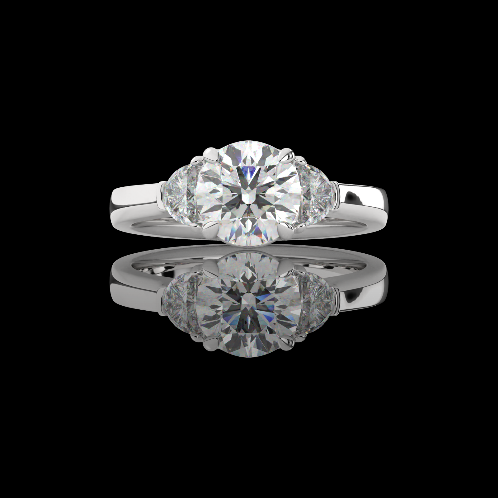 2.47 Carat Lab Grown Round Diamond Ring - F Color VS1 Clarity Platinum 3 Stone Engagement Ring for Women, Perfect for Proposals, Anniversaries & Special Occasions