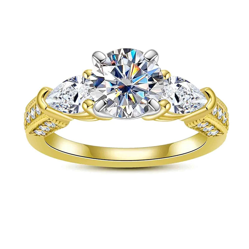 3 Ct Moissanite Engagement Ring for Women - 925 Sterling Silver Plated Lab Created Diamond Wedding Band - Perfect for Proposals, Anniversaries & Special Occasions