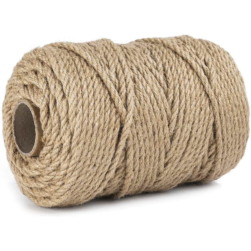 100m Natural Sisal Rope 5mm Thick - Jute Twine Cord for Crafts, DIY Home Decor, Gardening & Macrame - Eco-Friendly Manila Hemp for Gift Wrapping, Pet Toys & Wall Hangings