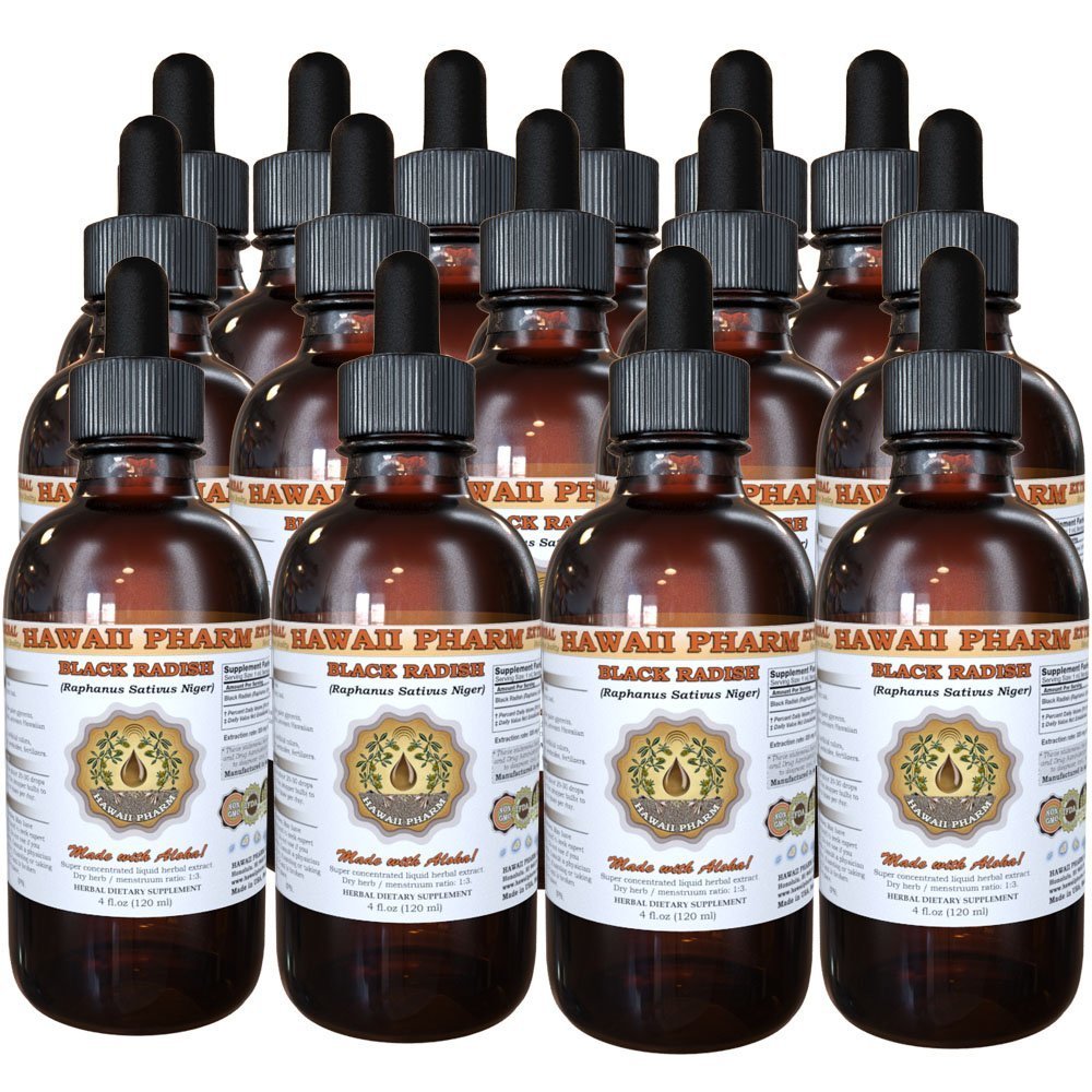 Organic Black Radish Liquid Extract Supplement - 100% Pure Raphanus Sativus Niger Dried Root Tincture - 4oz Bottle (Pack of 15) for Digestive Support & Liver Detox - Perfect for Herbal Remedies & Wellness Routines