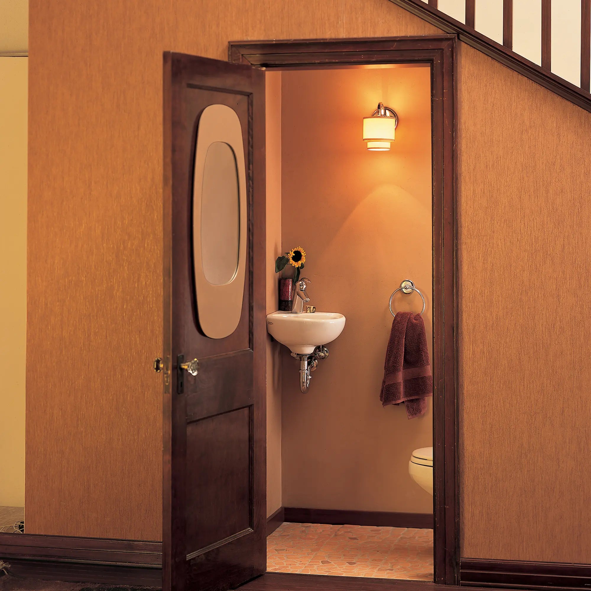 Corner Minette® Wall Mounted Sink with Center Hole - Space Saving Bathroom Vanity for Small Spaces, Powder Rooms & Compact Bathrooms