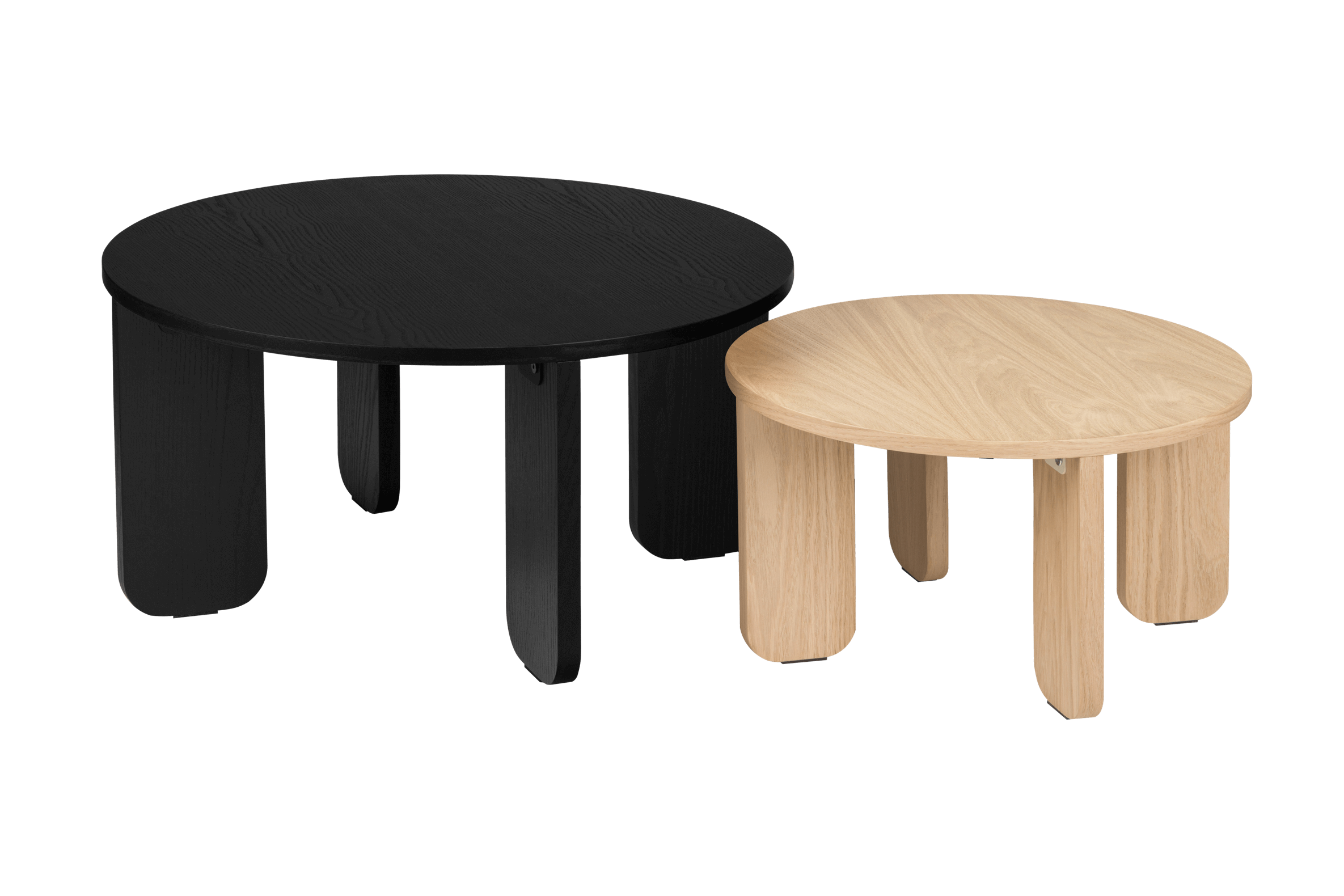 Modern Kuvu Nesting Tables Set of 3 - Space Saving Side Tables for Living Room, Bedroom & Office - Wooden Coffee Table with Stylish Design for Small Spaces