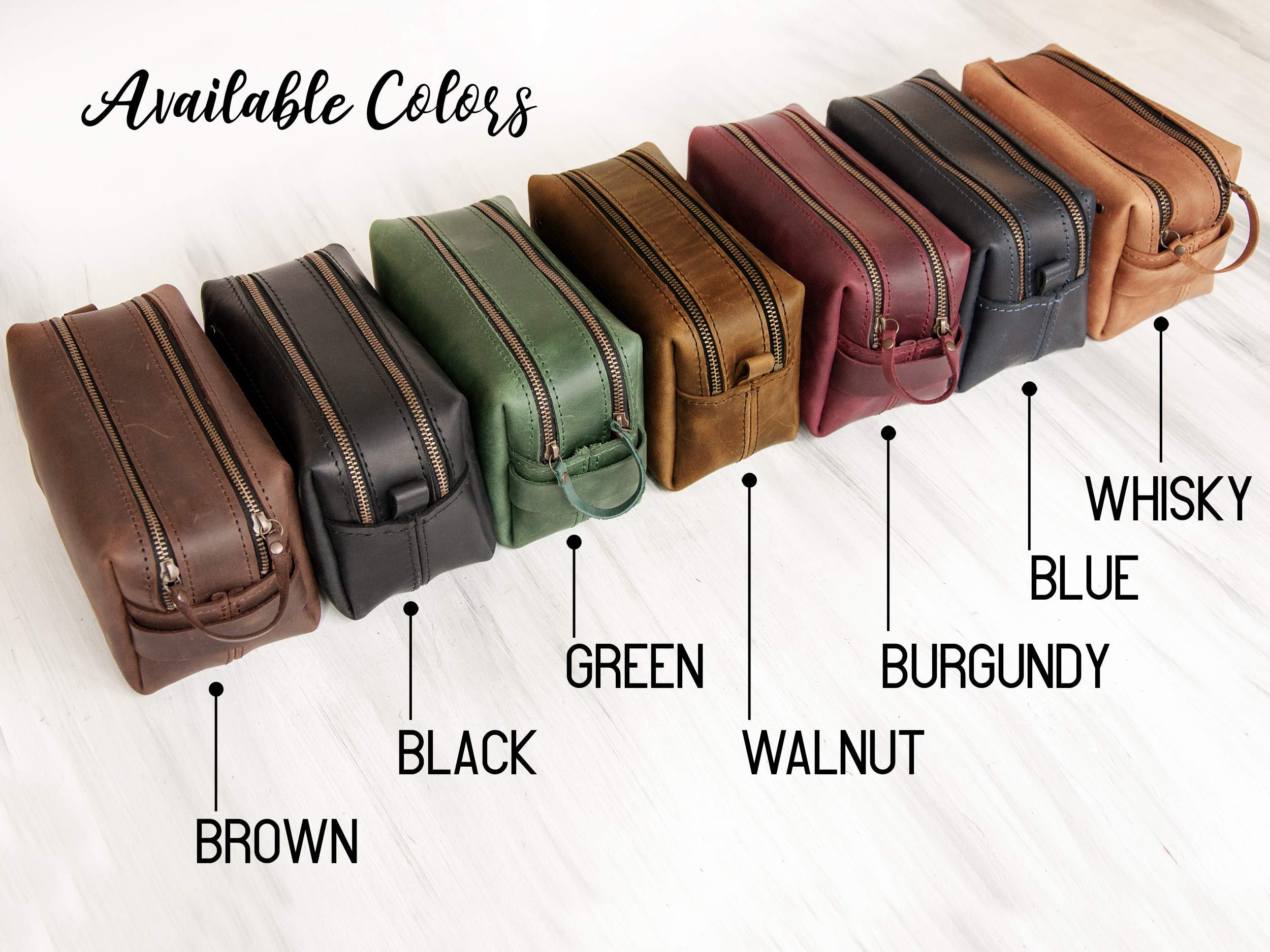 Leather Shaving Kit for Men - Custom Monogrammed Dopp Kit, Perfect Groomsmen & Travel Gift