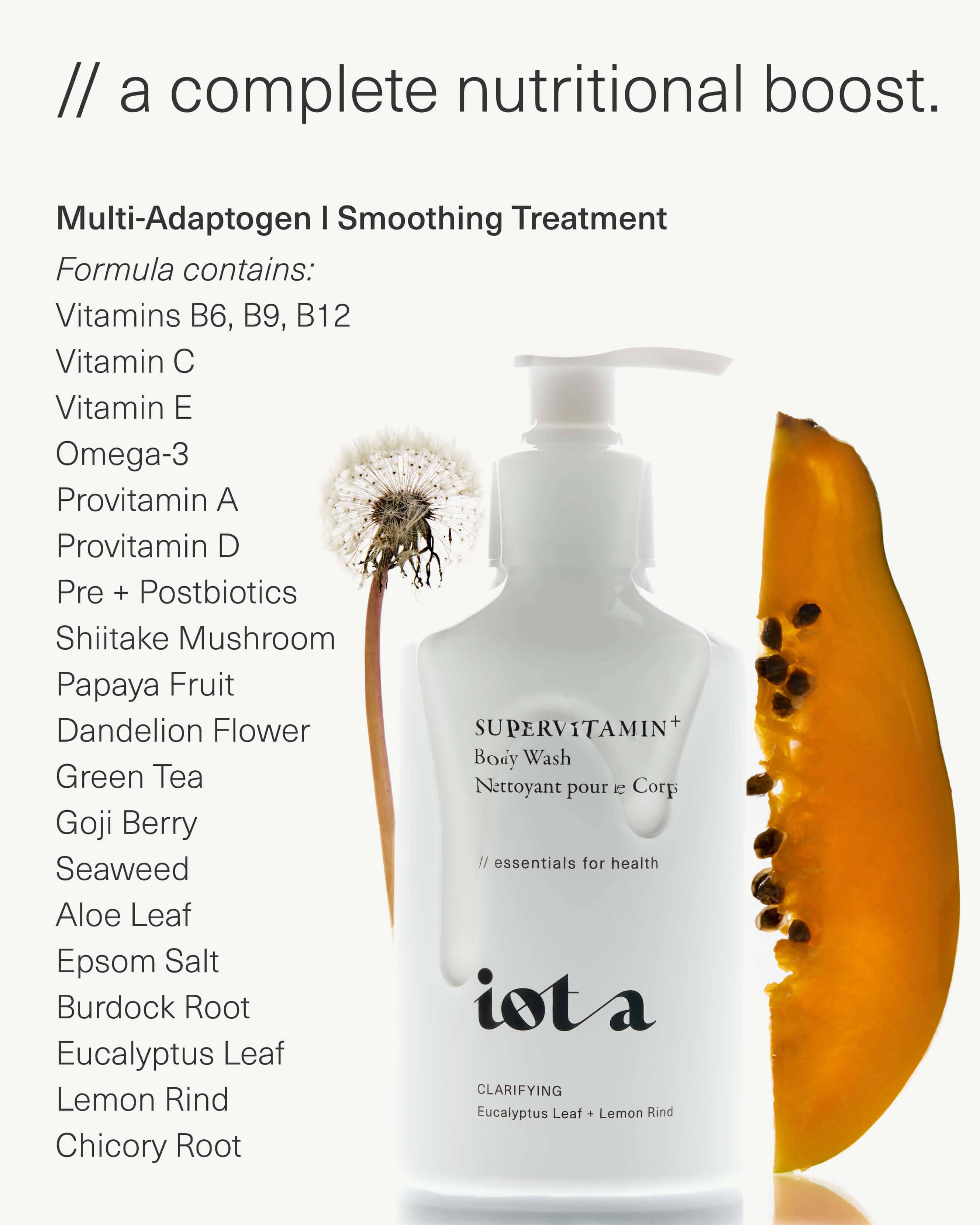 Supervitamin Body Wash + Clarifying - Hydrating & Detoxifying Shower Gel for Glowing Skin | Perfect for Daily Use & Post-Workout Refreshment